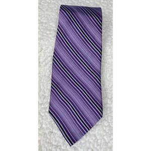 ARROW Kohls Striped Purple Black Luxury Formal Mens Silk Tie Necktie Business